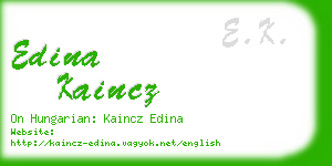 edina kaincz business card